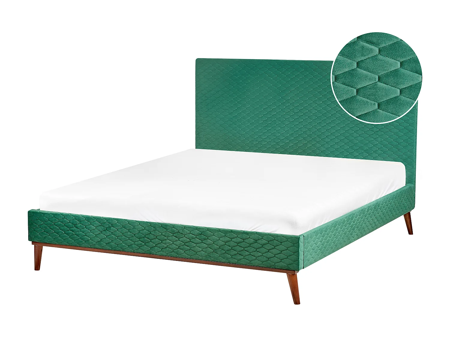 Cama Veludo BAYONNE 160 x 200 cm Verde escuro