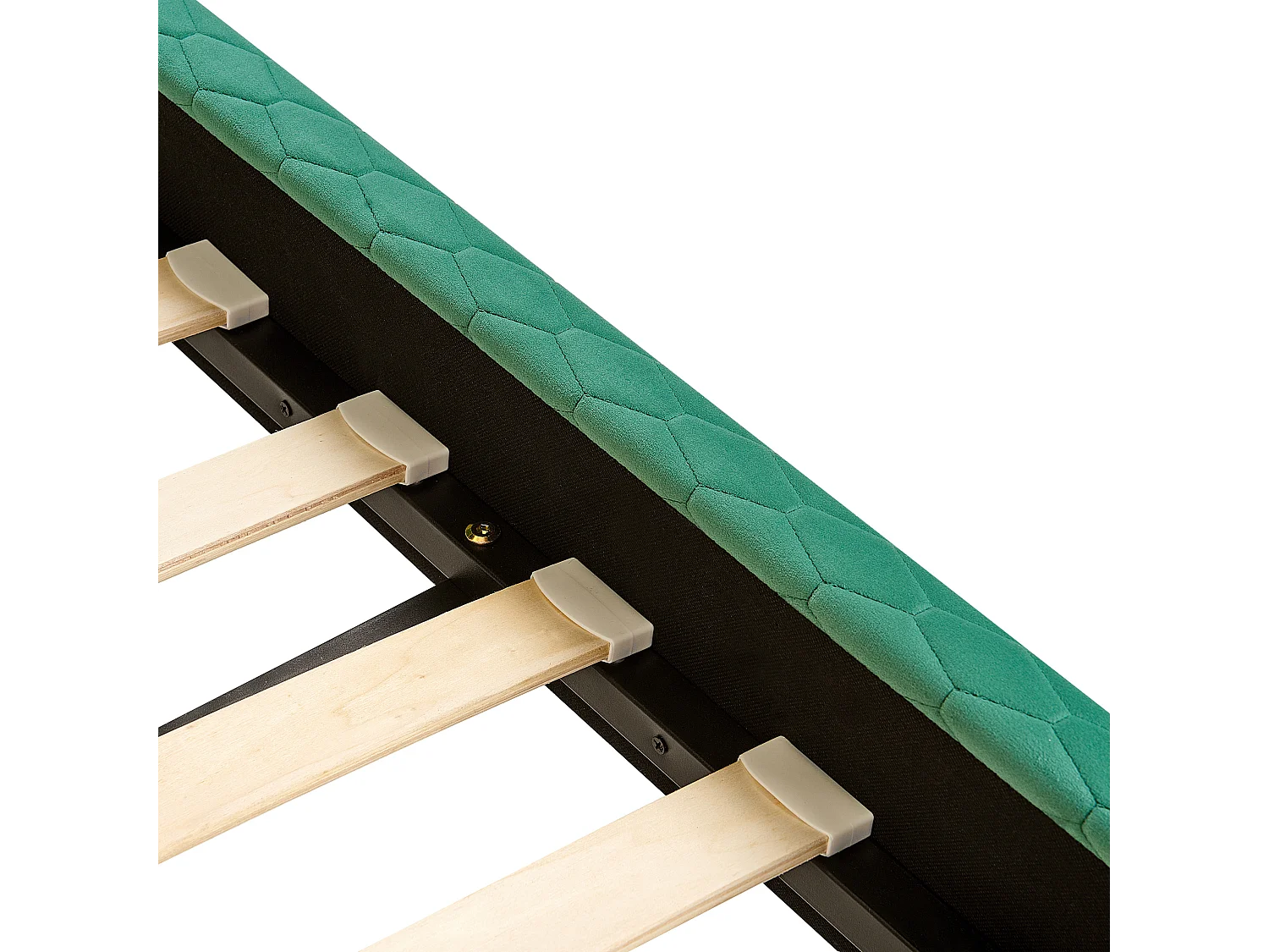 Cama Veludo BAYONNE 160 x 200 cm Verde escuro