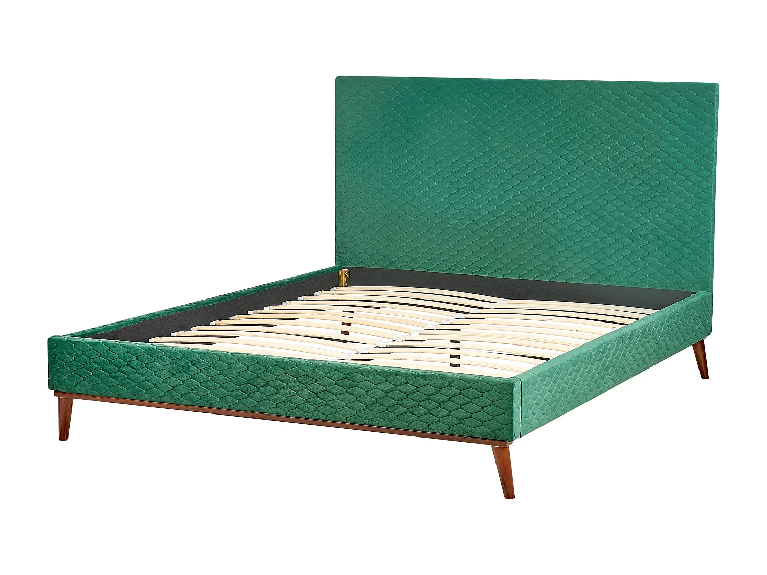Lit avec sommier Velours BAYONNE 160 x 200 cm Vert foncé