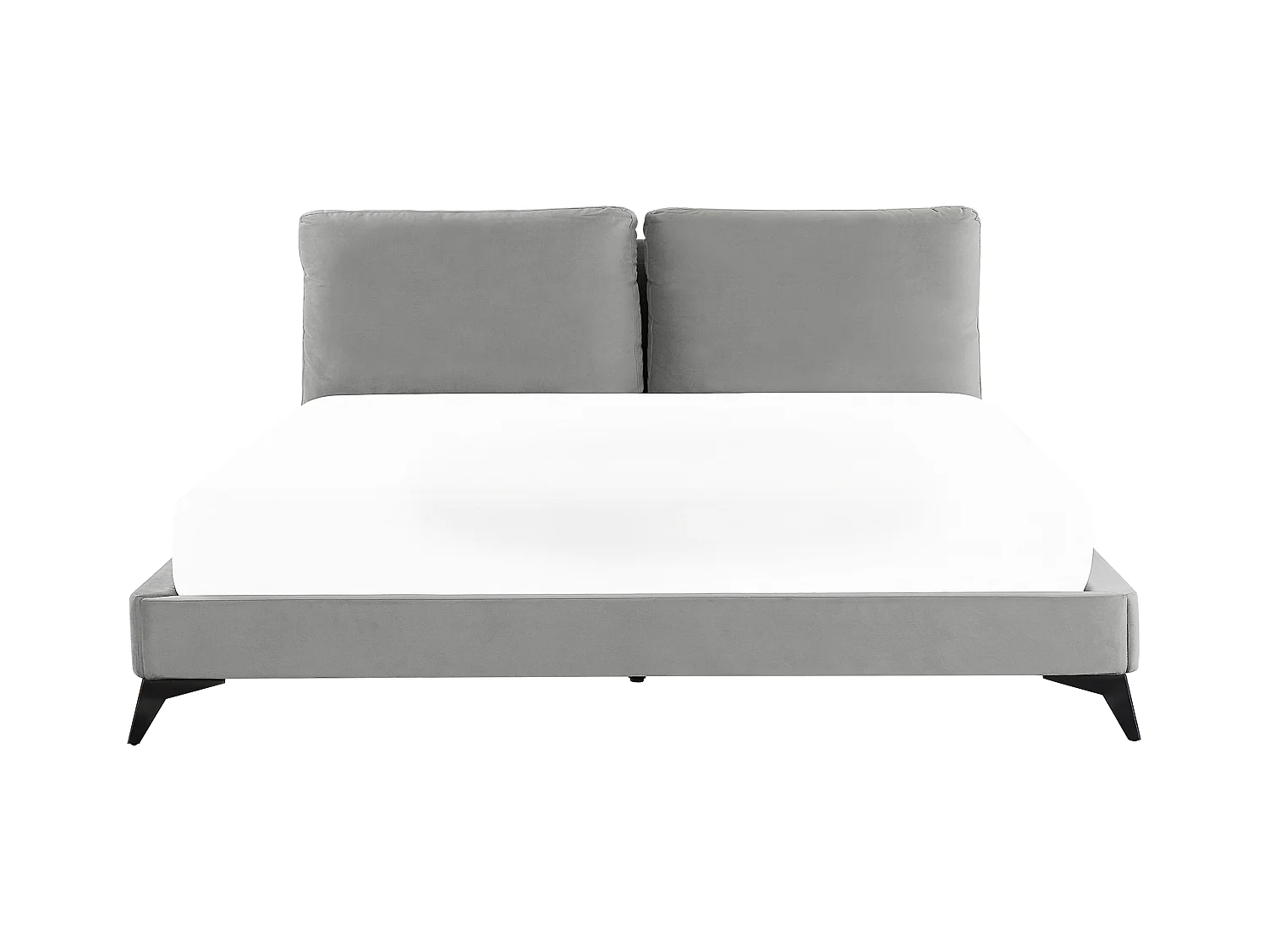 Elegantes Polsterbett in Grau Samtstoff mit Lattenrost 180 x 200 cm Melle