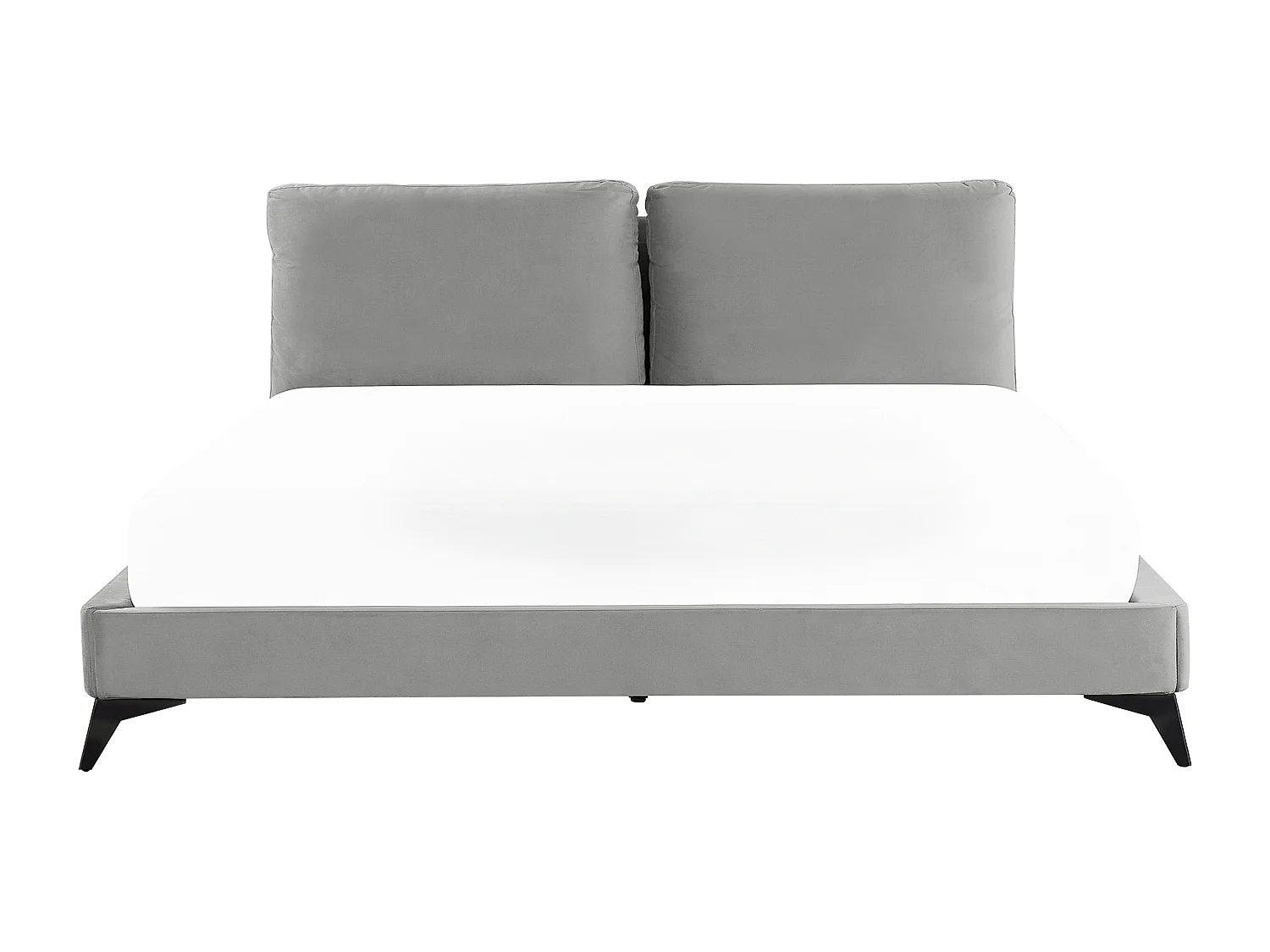 Cama Veludo MELLE 180 x 200 cm Cinzento