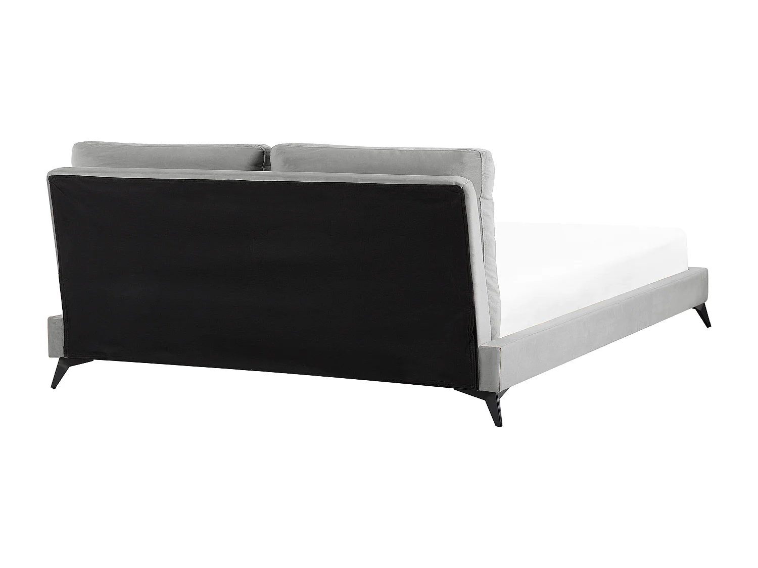 Cama Veludo MELLE 180 x 200 cm Cinzento