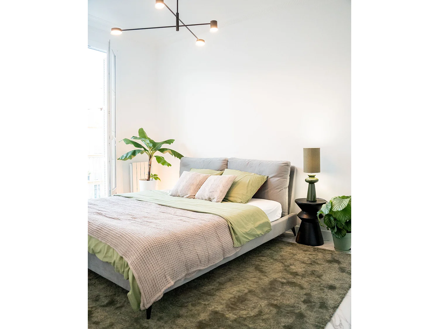 Lit avec sommier Velours MELLE 180 x 200 cm Gris