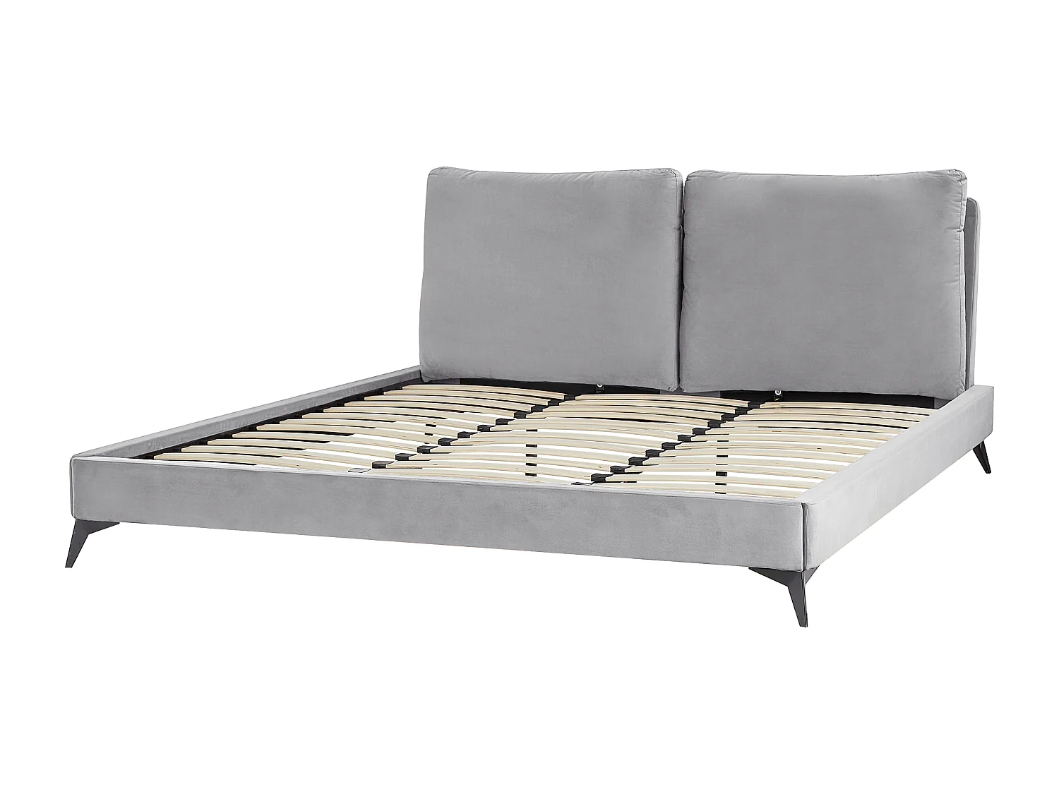 Letto Velluto MELLE 180 x 200 cm Grigio
