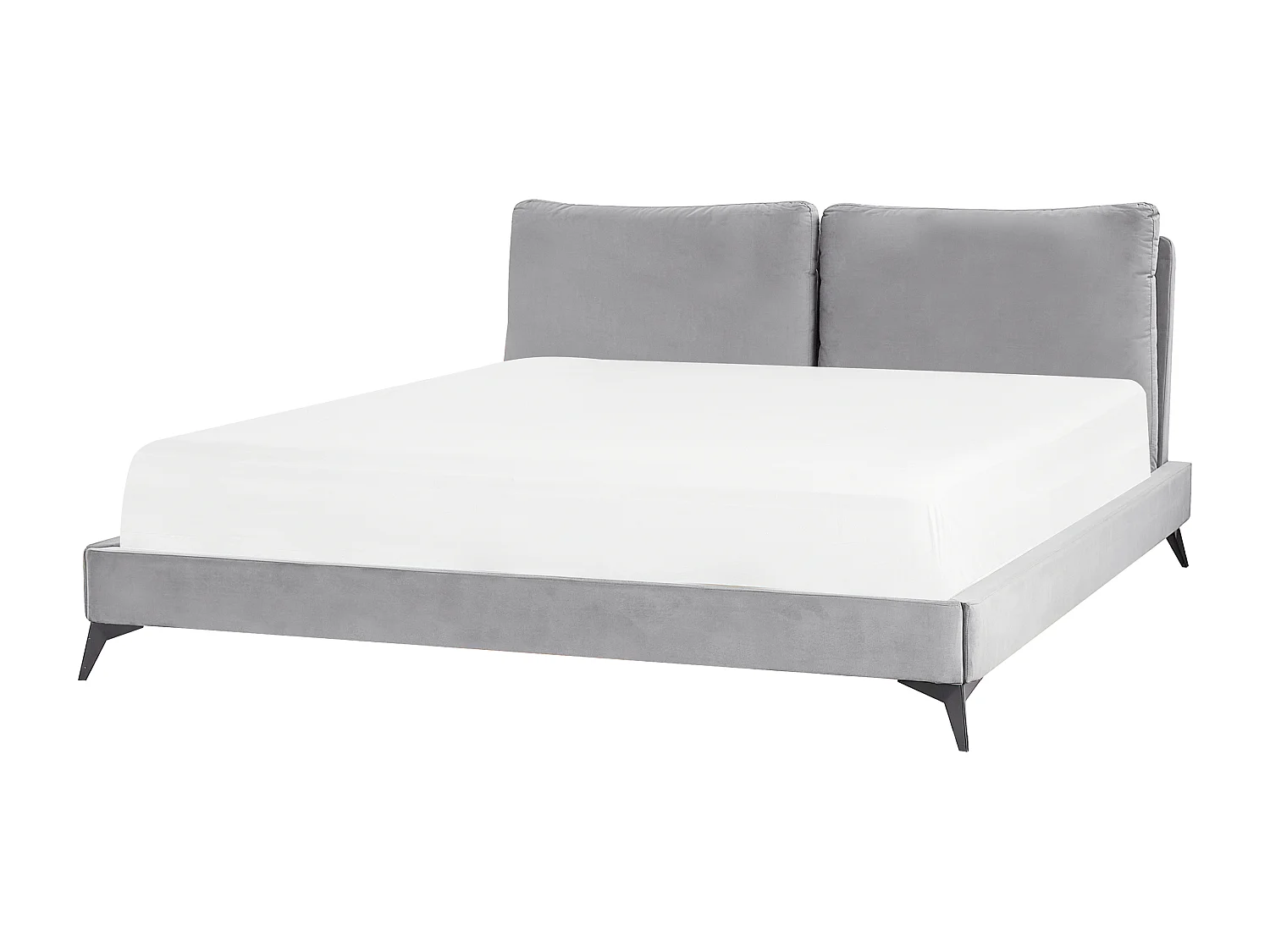 Letto Velluto MELLE 180 x 200 cm Grigio