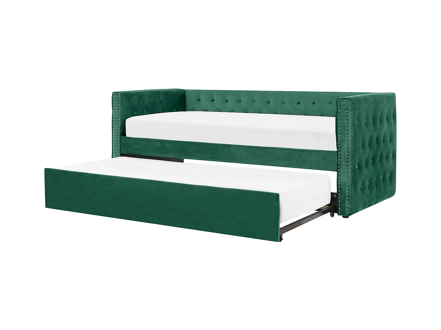 Lit gigogne Velours GASSIN 90 x 200 cm Vert émeraude