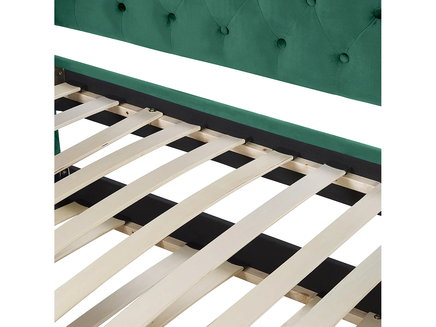 Lit gigogne Velours GASSIN 90 x 200 cm Vert émeraude