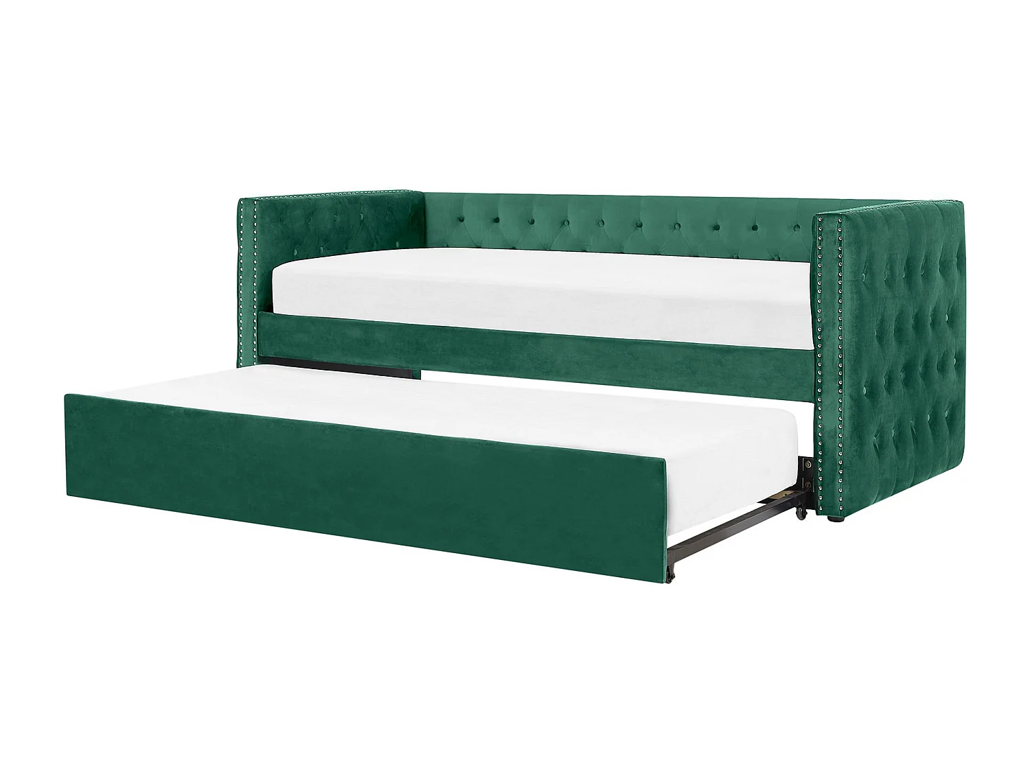 Onderschuifbed Fluweel GASSIN 90 x 200 cm Smaragdgroen