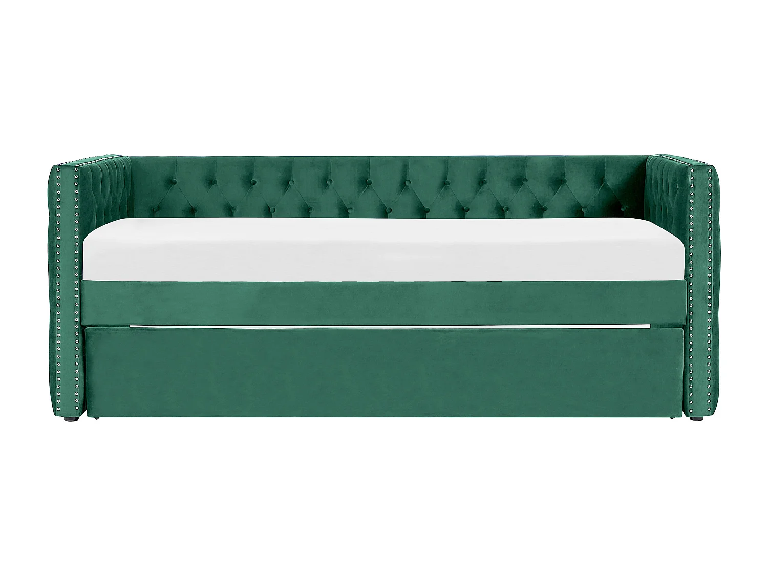 Onderschuifbed Fluweel GASSIN 90 x 200 cm Smaragdgroen