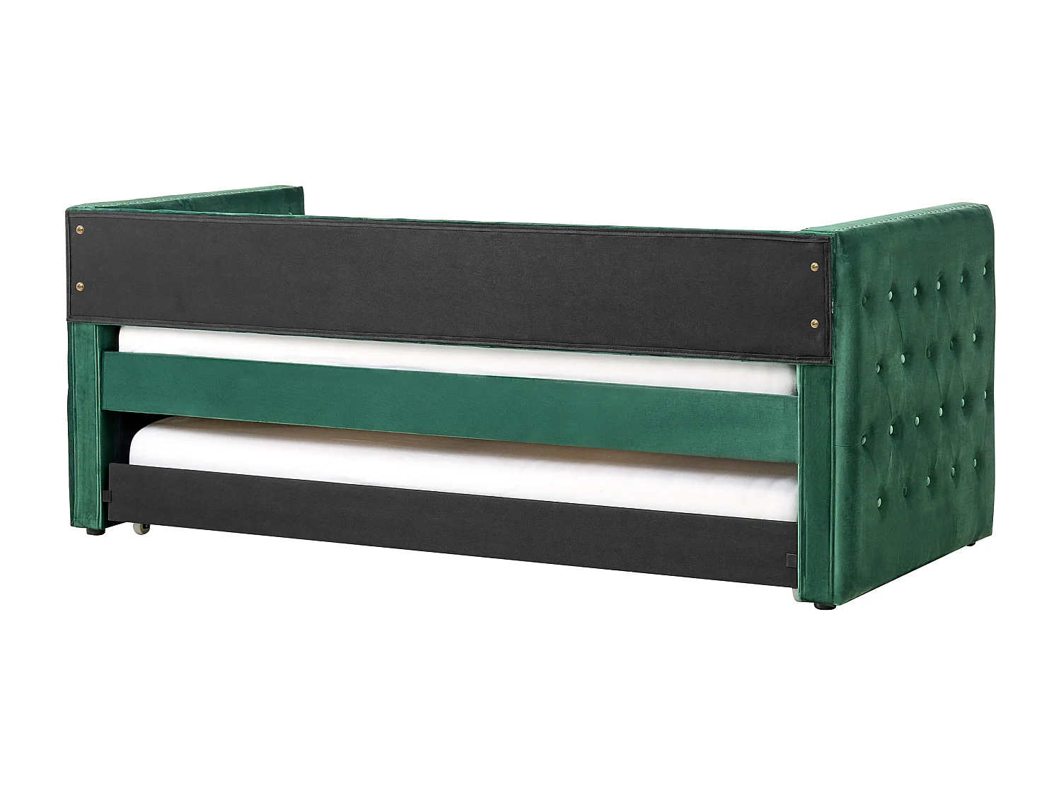 Onderschuifbed Fluweel GASSIN 90 x 200 cm Smaragdgroen