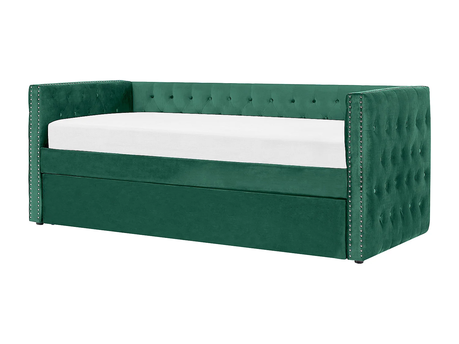 Onderschuifbed Fluweel GASSIN 90 x 200 cm Smaragdgroen