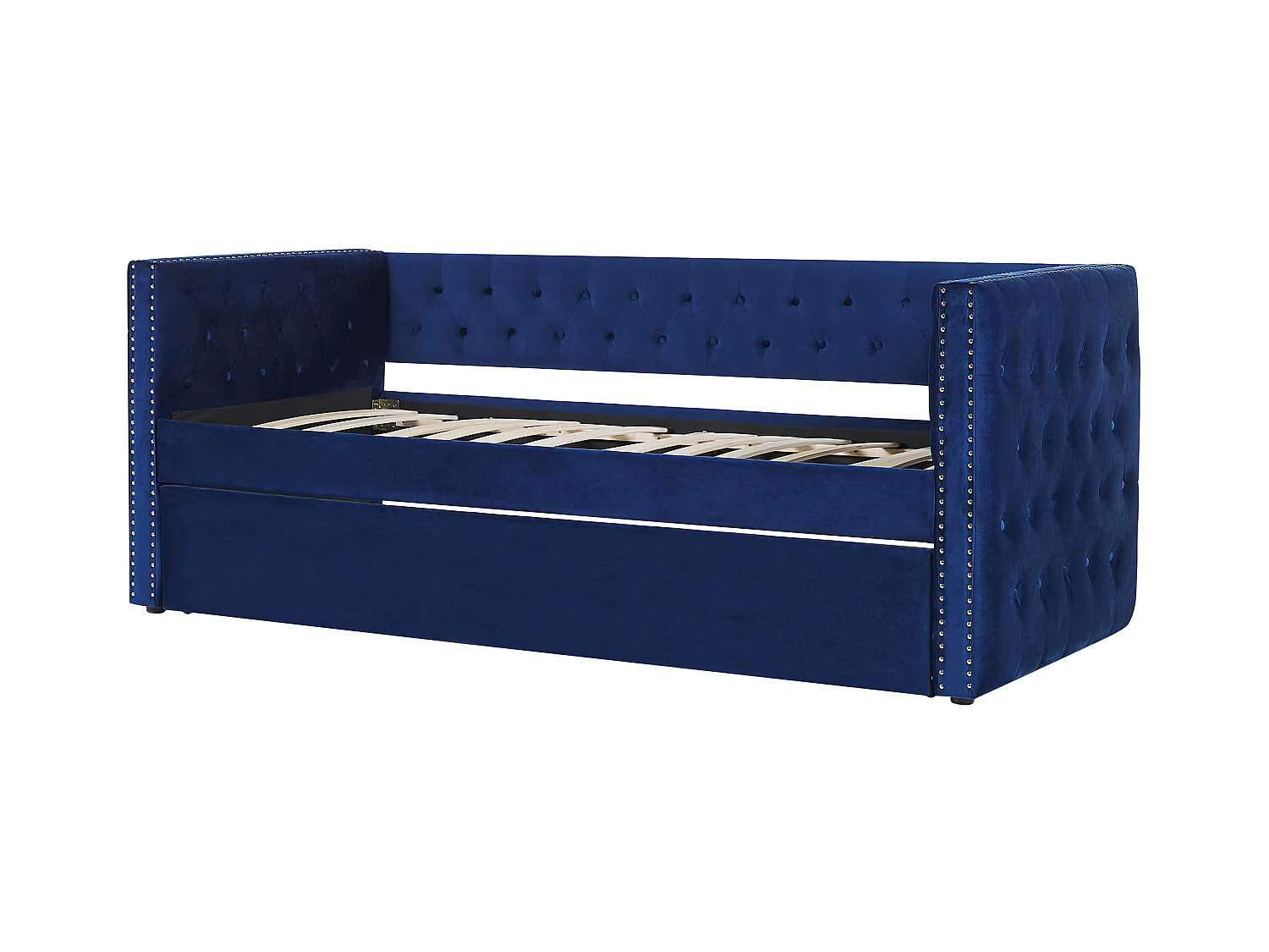 Cama nido Terciopelo GASSIN 90 x 200 cm Azul marino