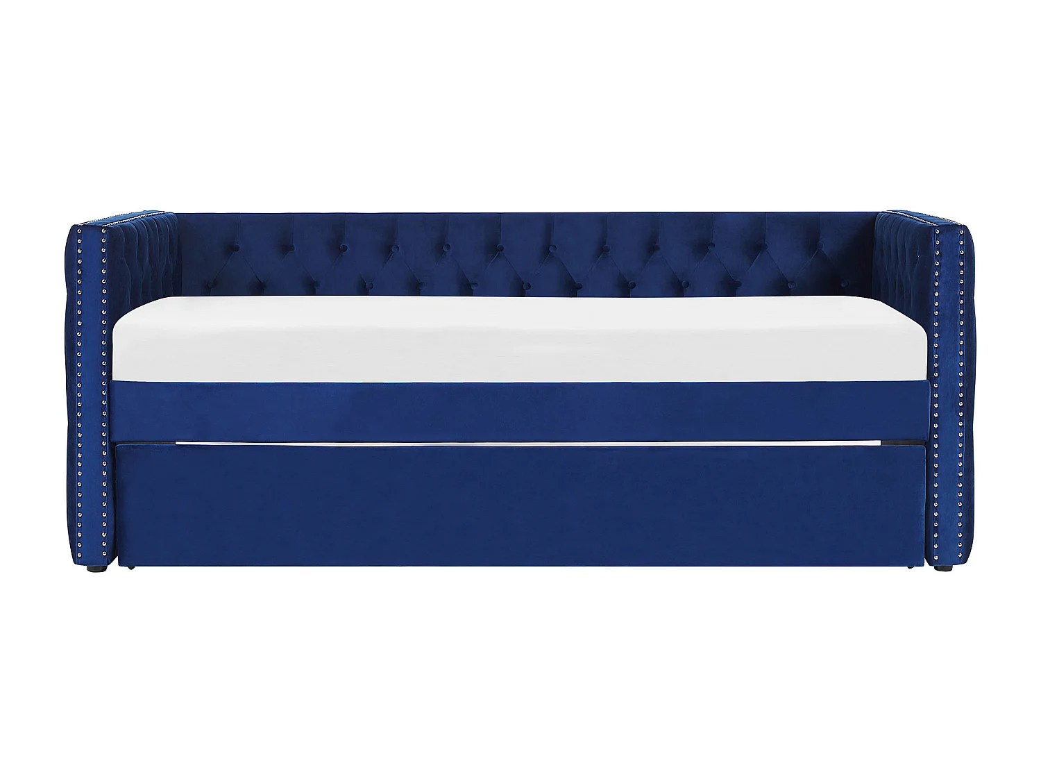 Lit gigogne Velours GASSIN 90 x 200 cm Bleu marine