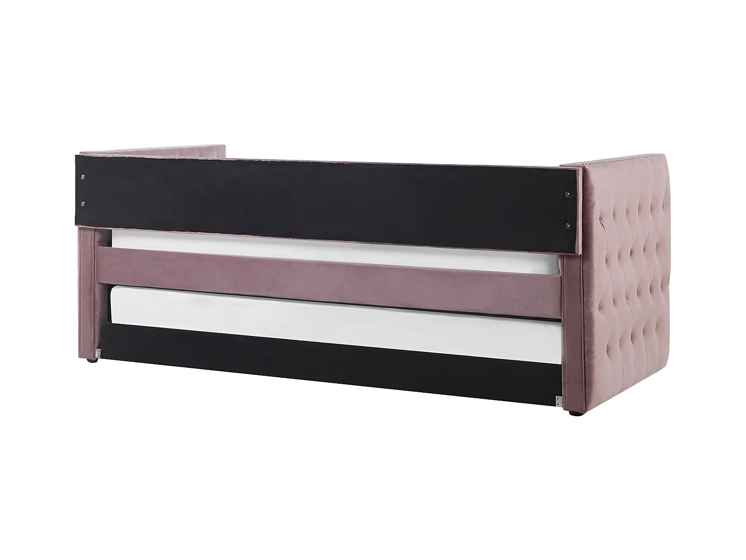 Łóżko wysuwane Welur GASSIN 90 x 200 cm Różowy