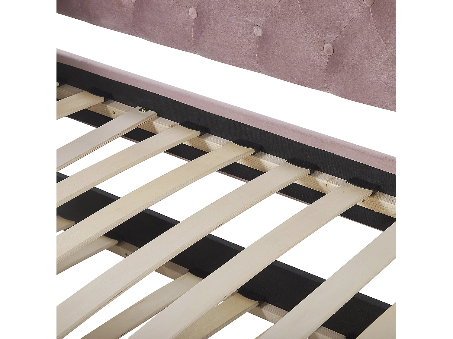 Lit gigogne Velours GASSIN 90 x 200 cm Rose