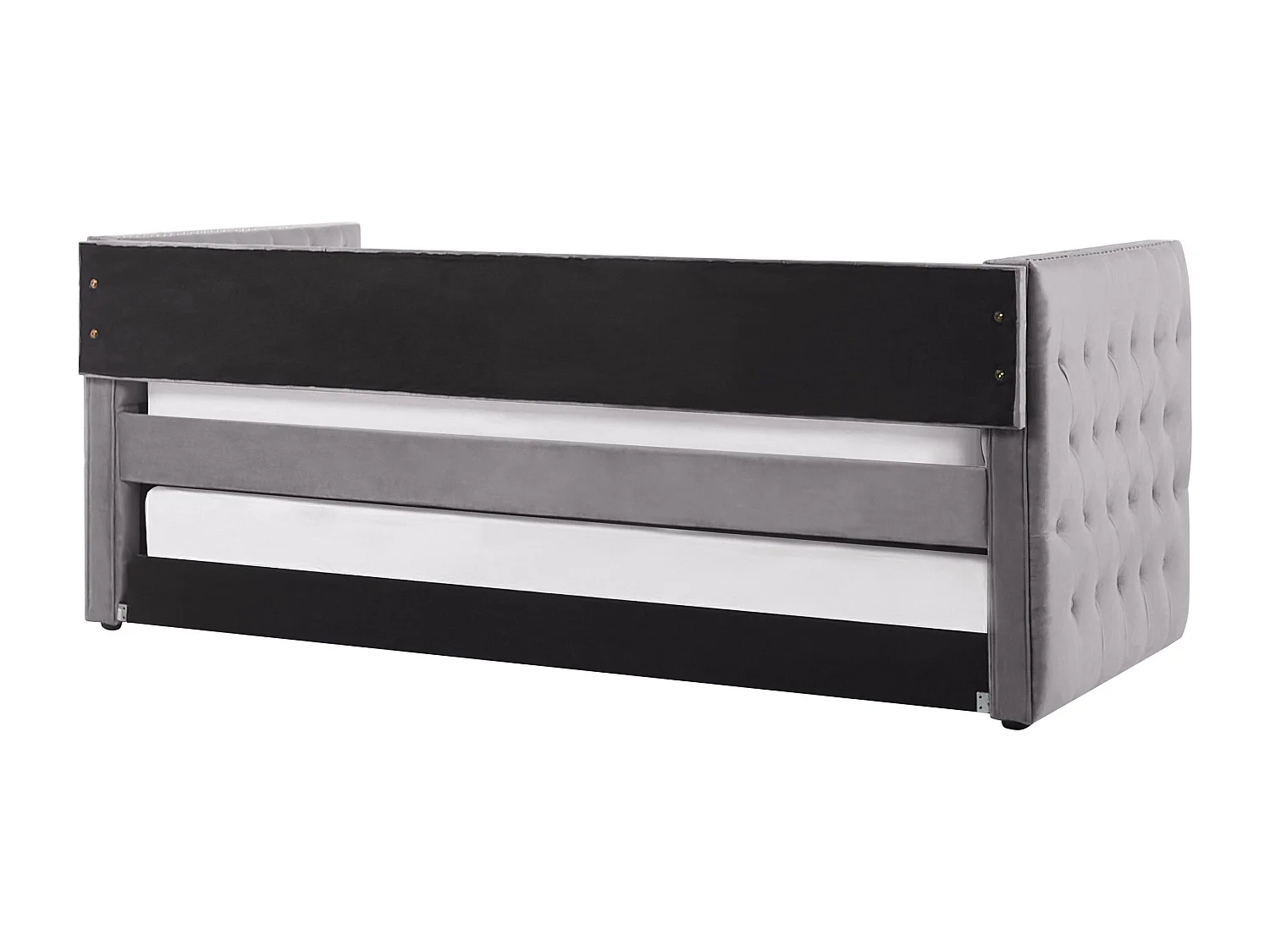 Onderschuifbed Fluweel GASSIN 90 x 200 cm Grijs