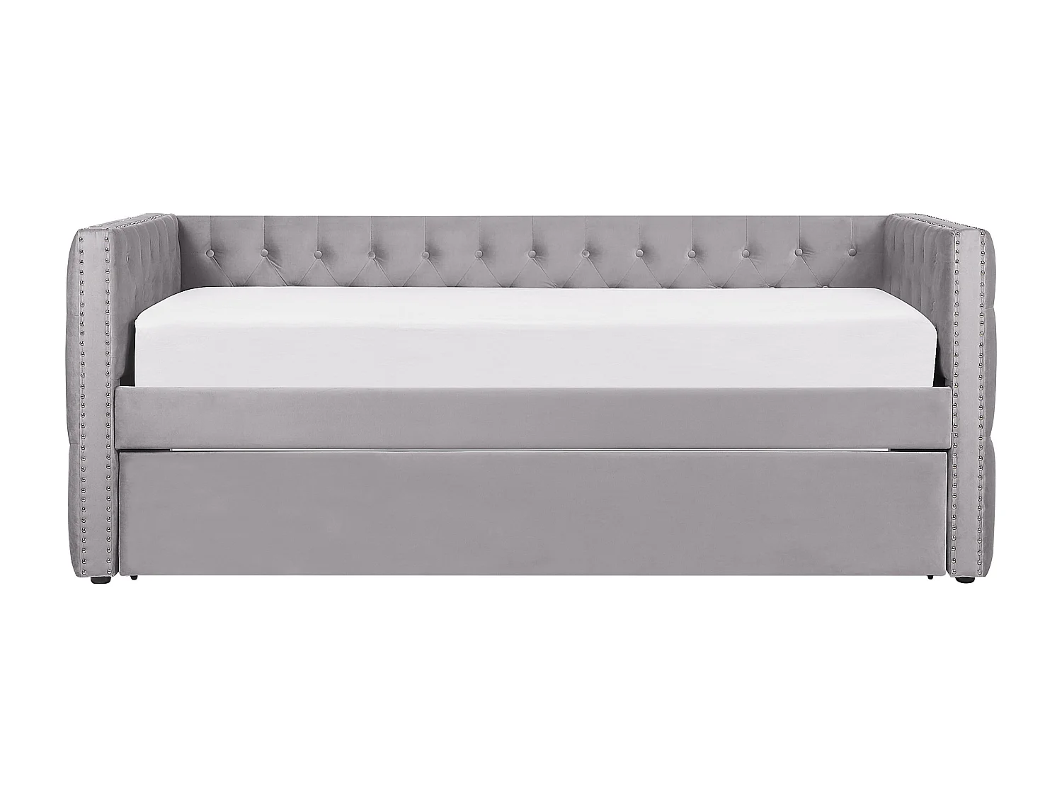 Onderschuifbed Fluweel GASSIN 90 x 200 cm Grijs