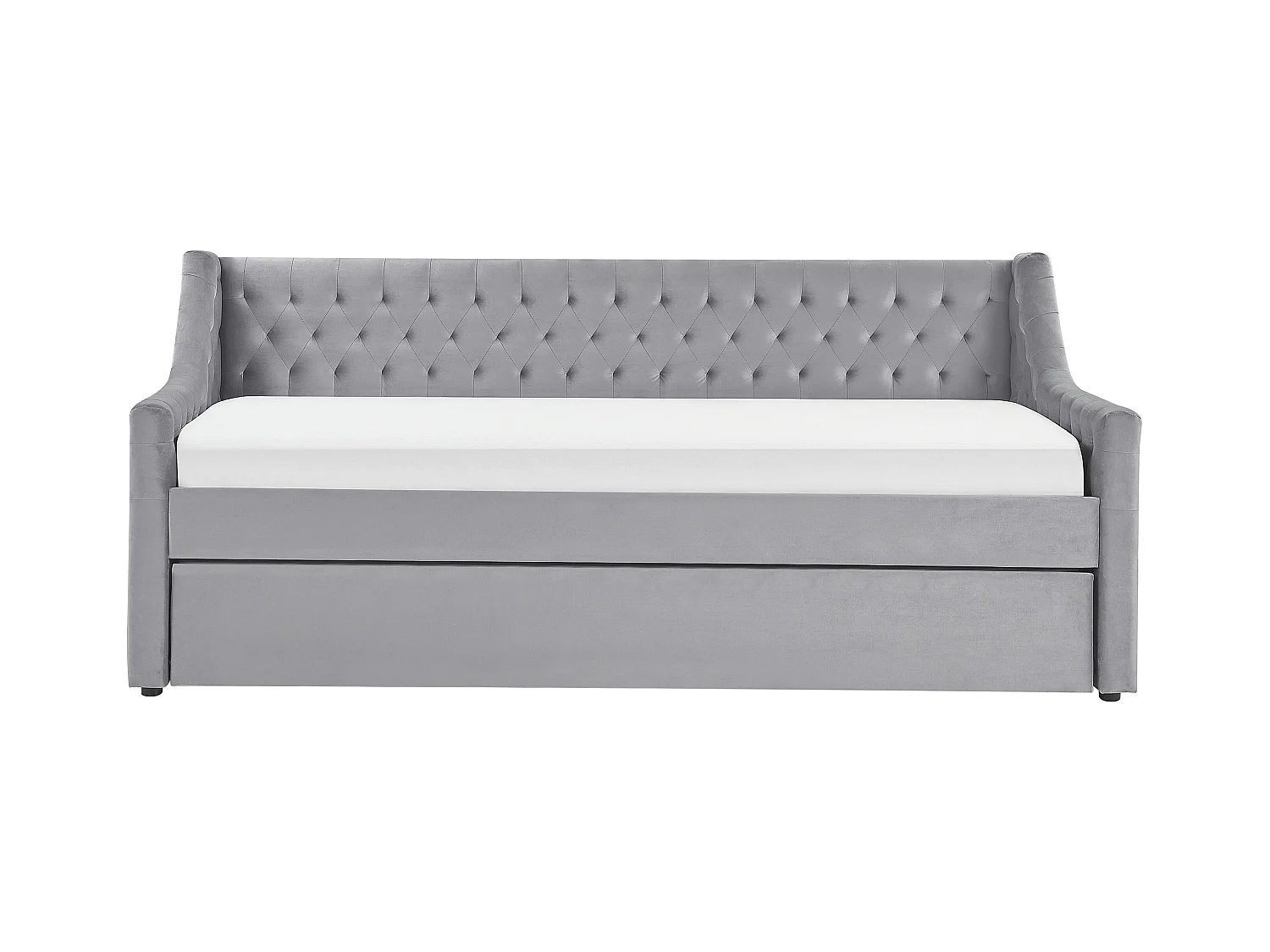 Łóżko wysuwane Welur MONTARGIS 90 x 200 cm Jasnoszary