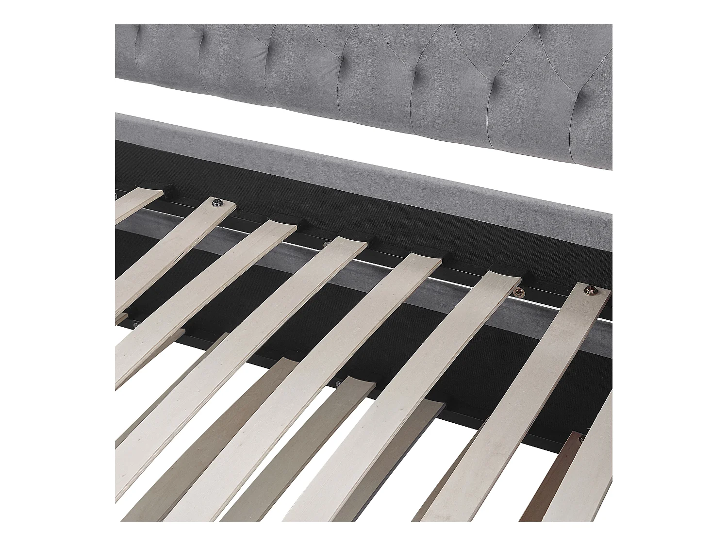 Łóżko wysuwane Welur MONTARGIS 90 x 200 cm Jasnoszary