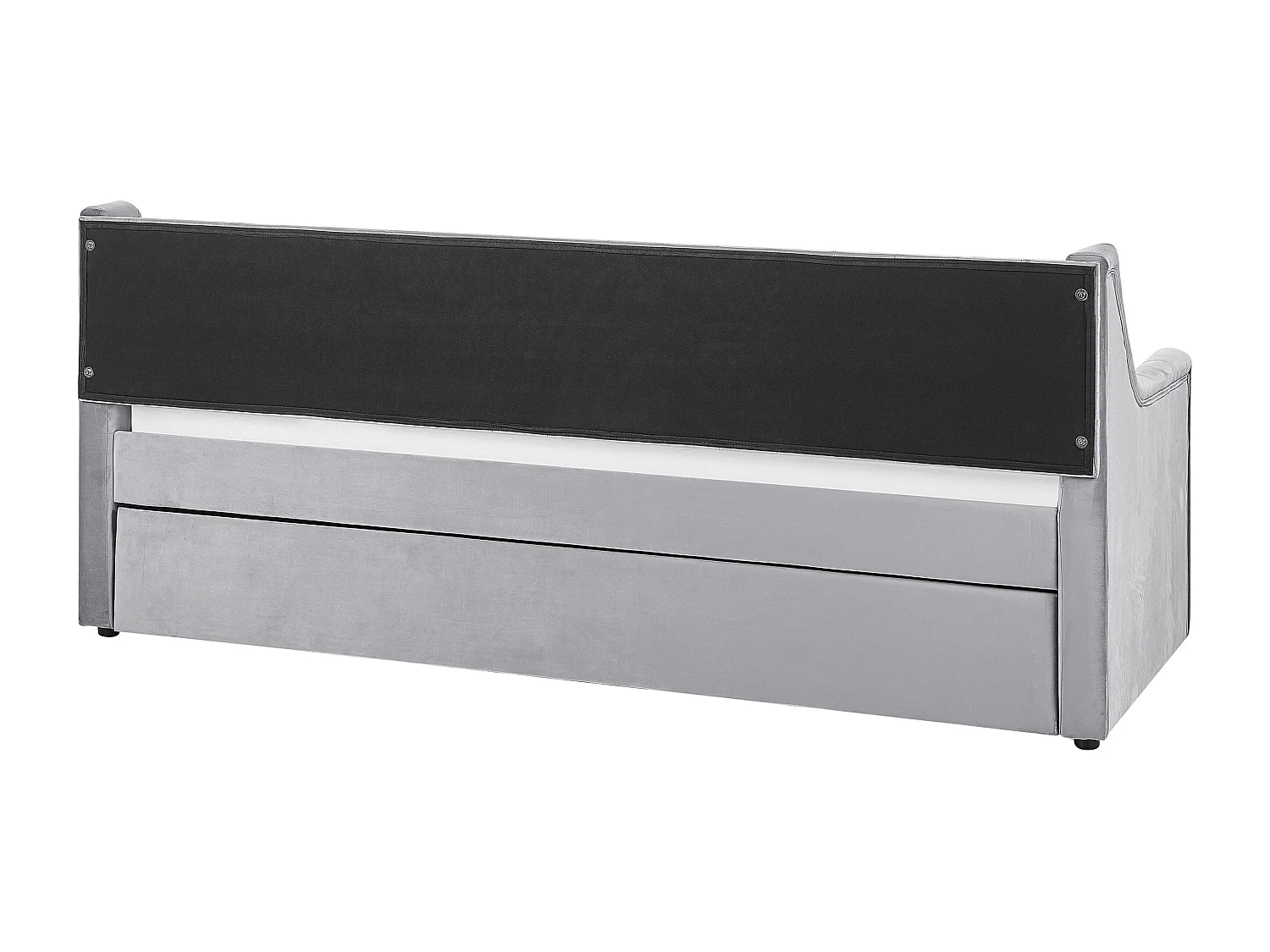 Cama gavetão Veludo MONTARGIS 90 x 200 cm Cinzento claro