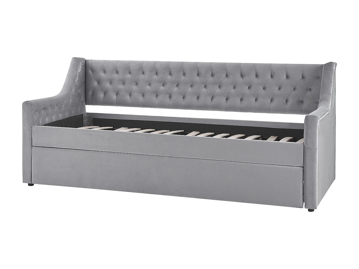 Onderschuifbed Fluweel MONTARGIS 90 x 200 cm Lichtgrijs