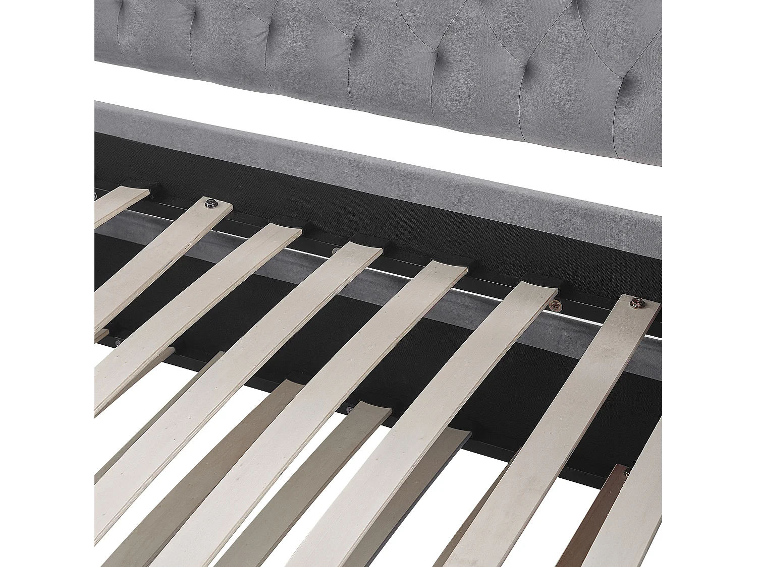 Onderschuifbed Fluweel MONTARGIS 90 x 200 cm Lichtgrijs