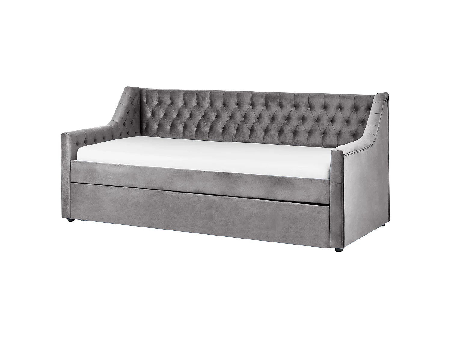 Onderschuifbed Fluweel MONTARGIS 90 x 200 cm Lichtgrijs