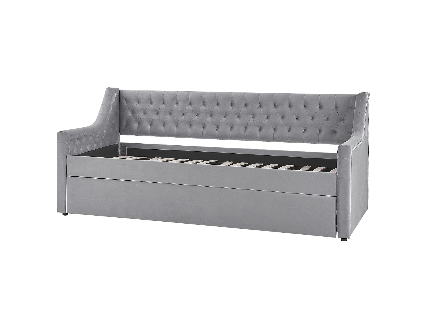 Onderschuifbed Fluweel MONTARGIS 90 x 200 cm Lichtgrijs