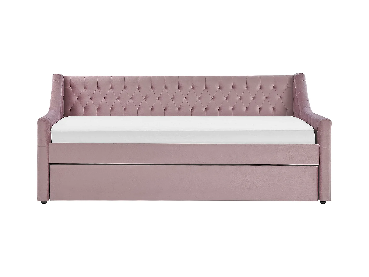 Łóżko wysuwane Welur MONTARGIS 90 x 200 cm Różowy