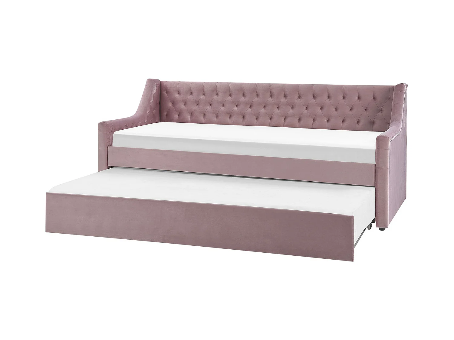 Platzsparendes Tagesbett Samtstoff rosa 90 x 200 cm mit Lattenrost Montargis