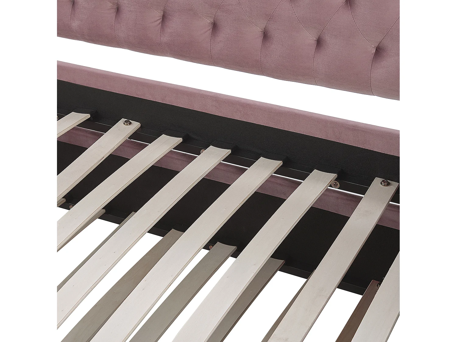 Platzsparendes Tagesbett Samtstoff rosa 90 x 200 cm mit Lattenrost Montargis