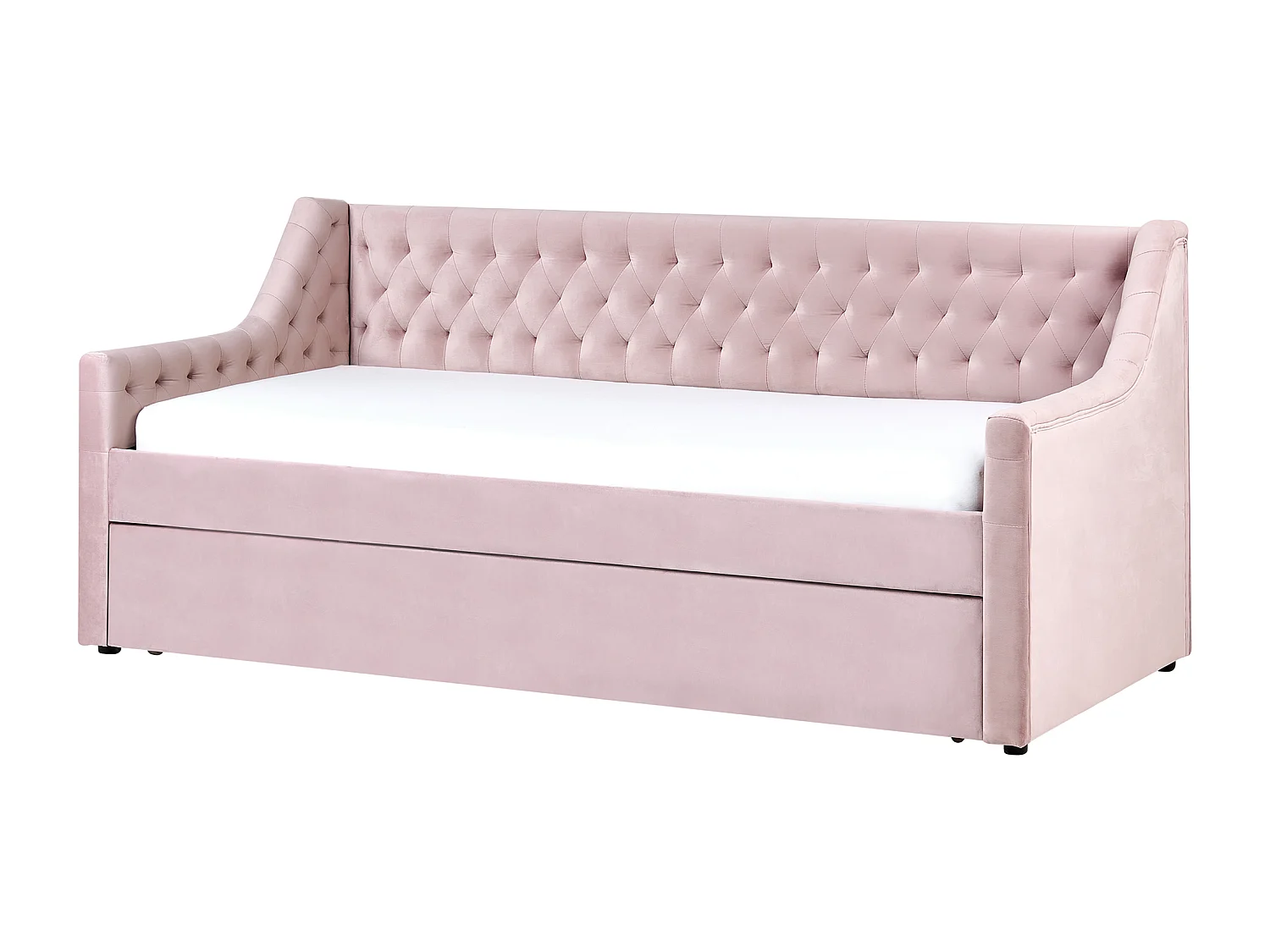 Onderschuifbed Fluweel MONTARGIS 90 x 200 cm Roze
