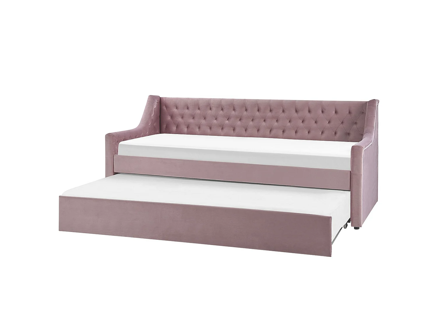 Onderschuifbed Fluweel MONTARGIS 90 x 200 cm Roze