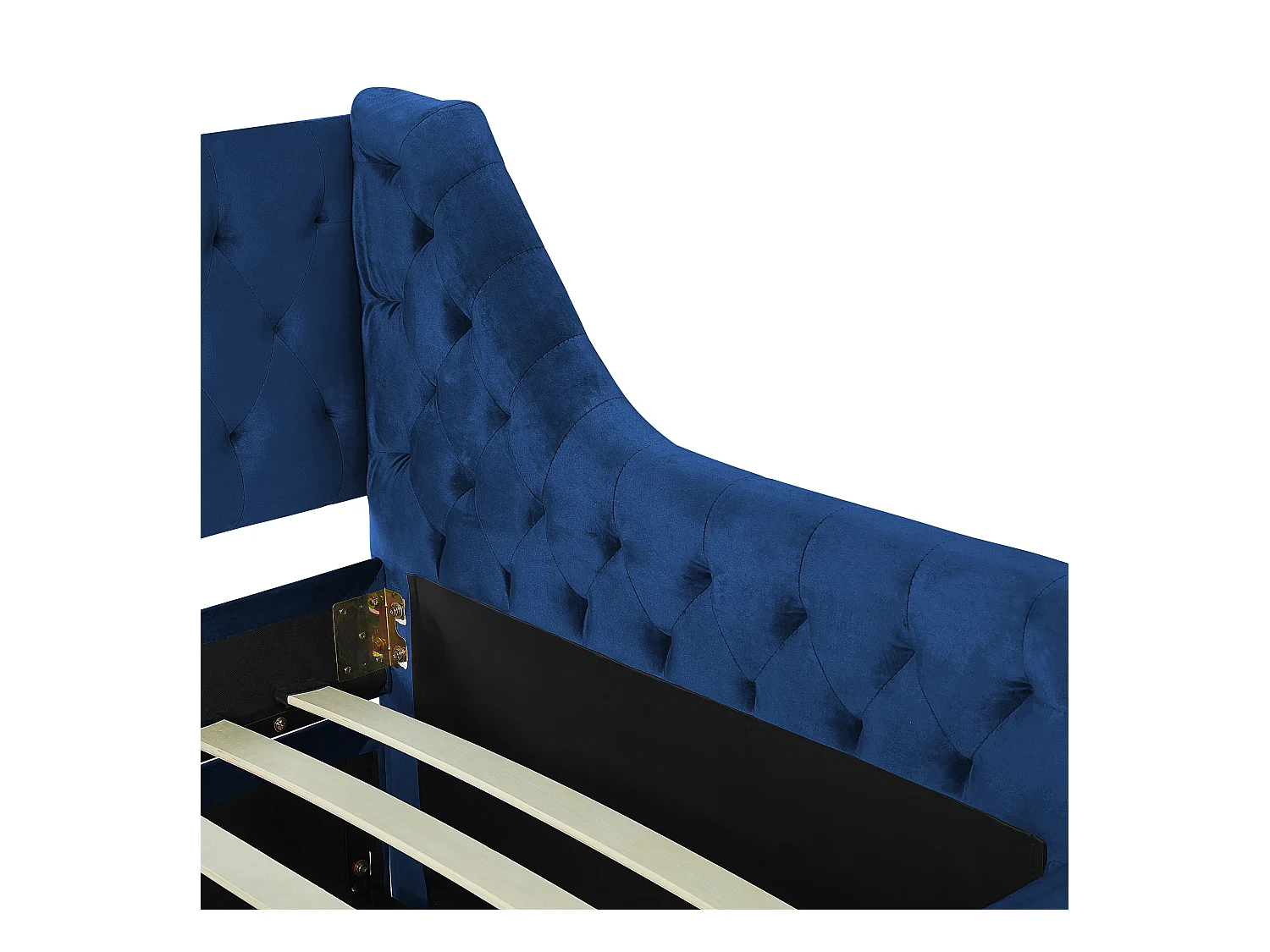 Lit gigogne Velours MONTARGIS 90 x 200 cm Bleu marine