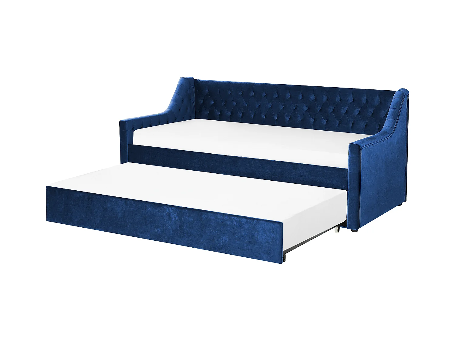 Platzsparendes Tagesbett Samtstoff marineblau 90 x 200 cm mit Lattenrost Montargis