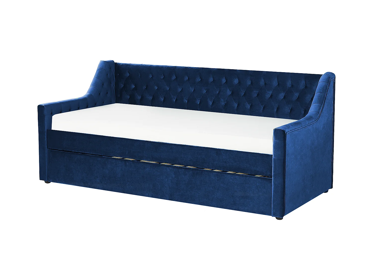 Lit gigogne Velours MONTARGIS 90 x 200 cm Bleu marine