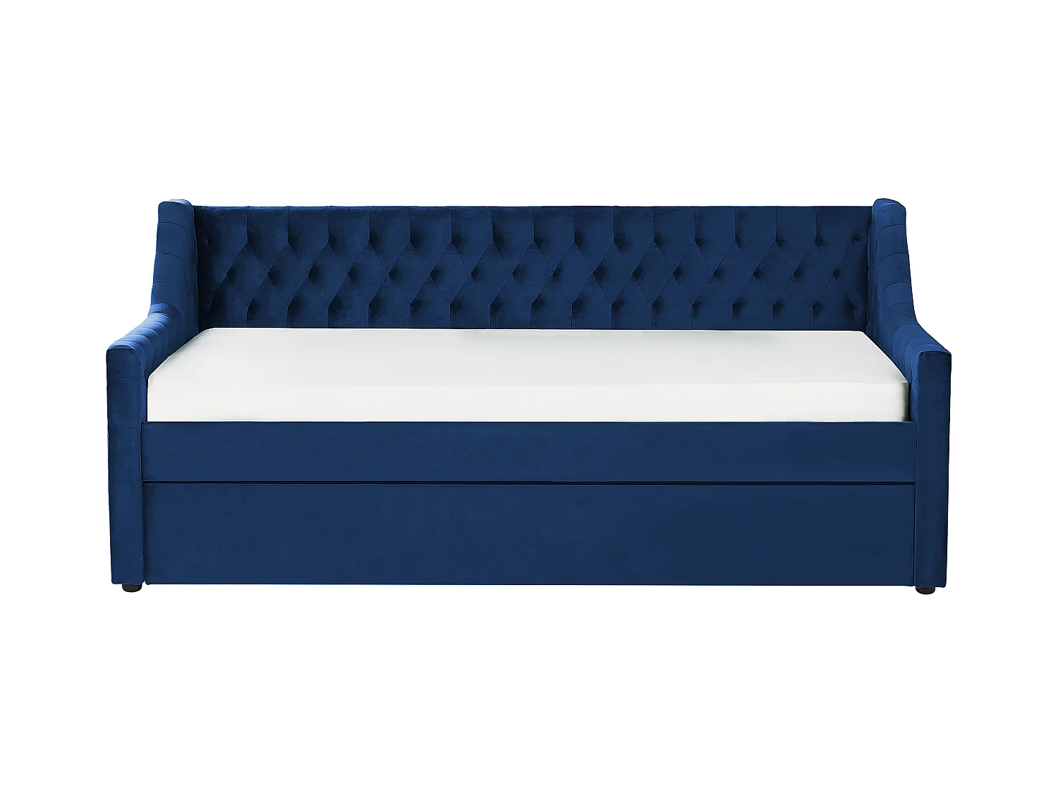 Lit gigogne Velours MONTARGIS 90 x 200 cm Bleu marine