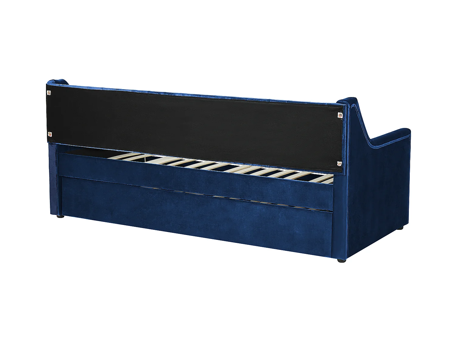 Lit gigogne Velours MONTARGIS 90 x 200 cm Bleu marine