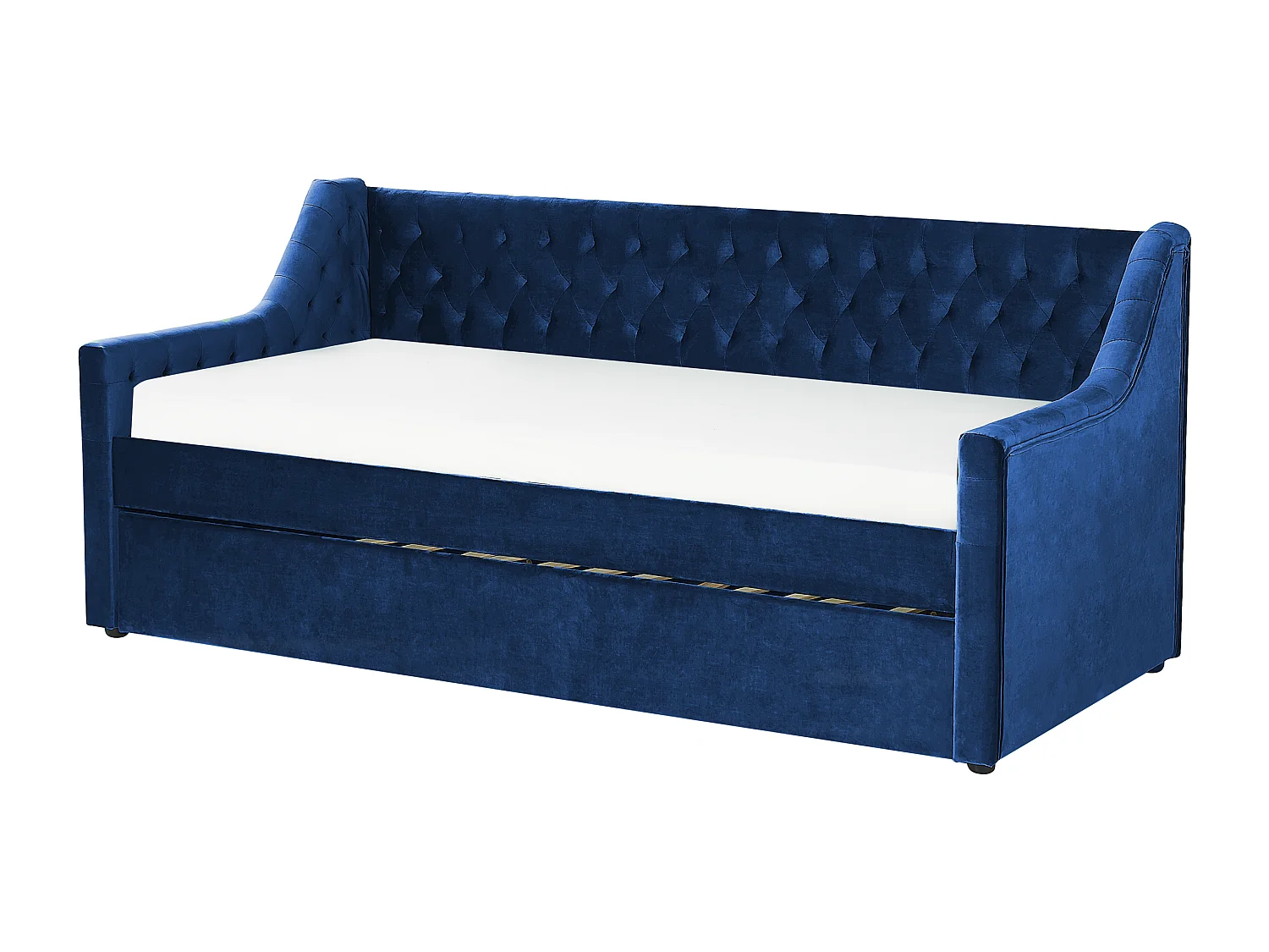 Onderschuifbed Fluweel MONTARGIS 90 x 200 cm Marineblauw
