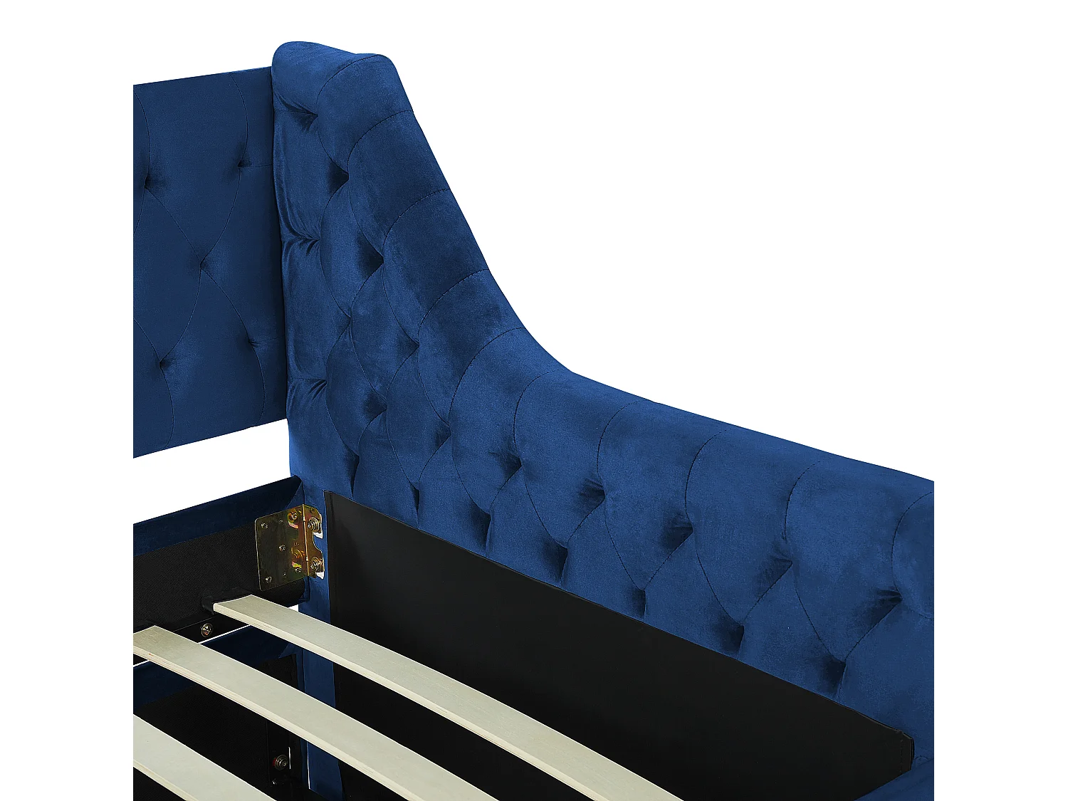 Onderschuifbed Fluweel MONTARGIS 90 x 200 cm Marineblauw