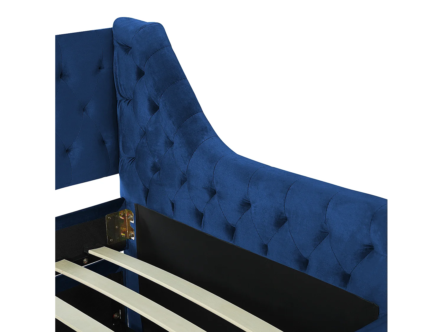 Onderschuifbed Fluweel MONTARGIS 90 x 200 cm Marineblauw