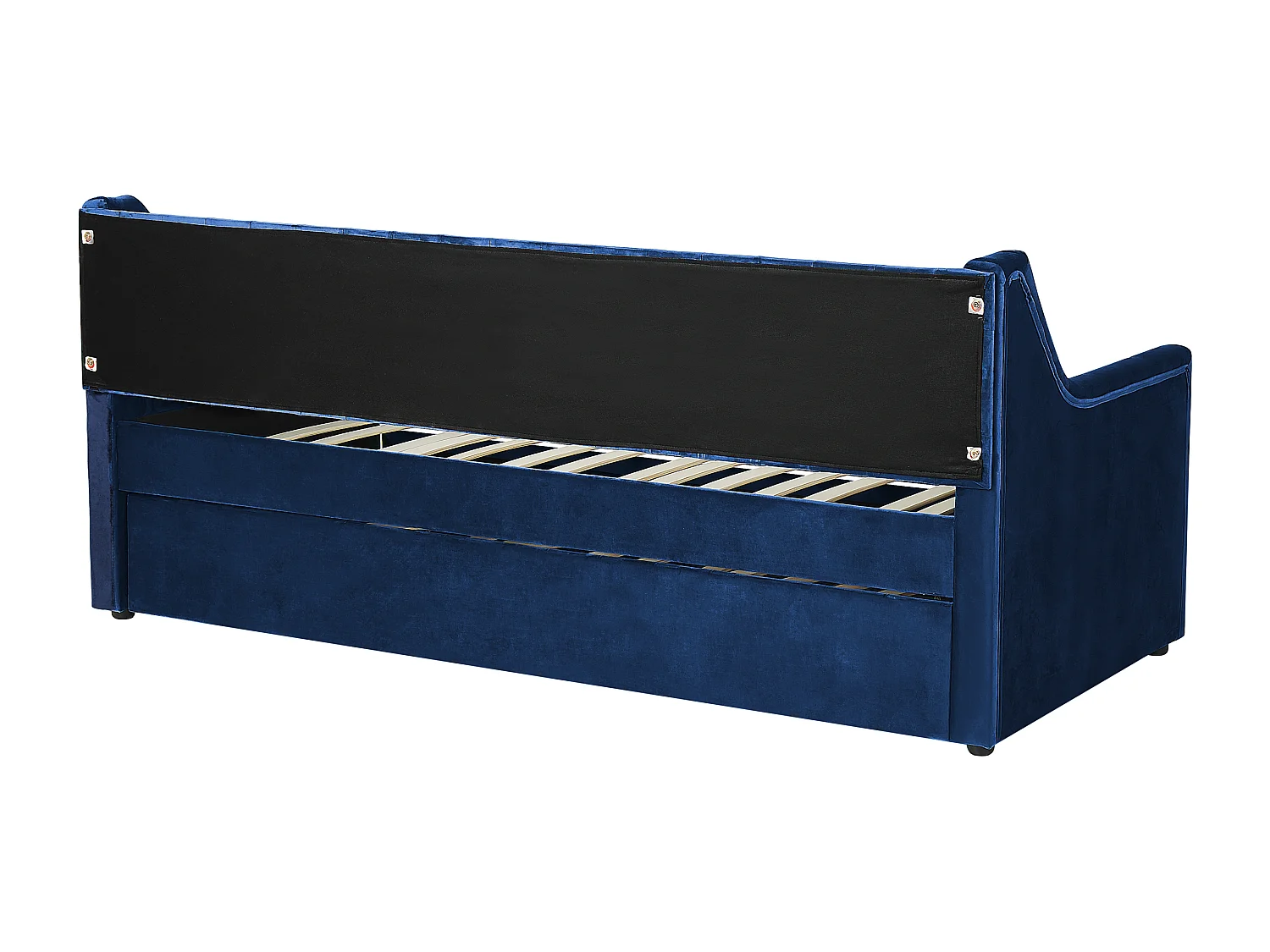 Lit gigogne Velours MONTARGIS 90 x 200 cm Bleu marine