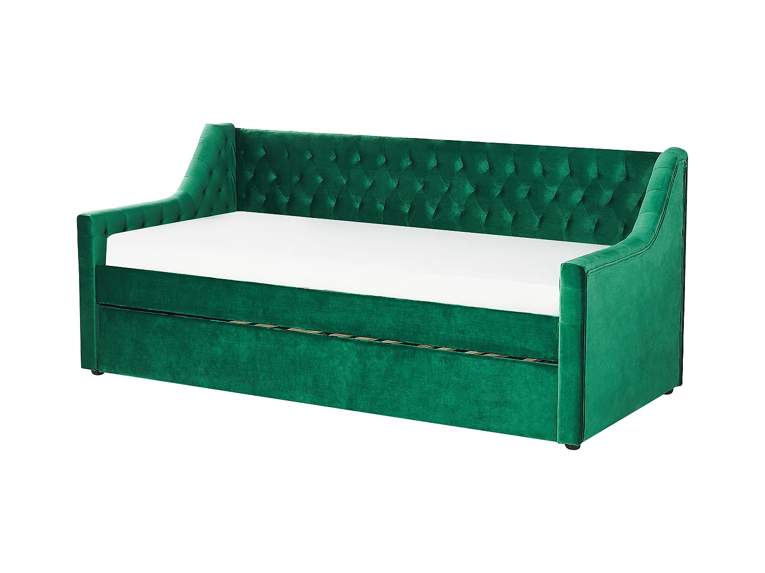 Platzsparendes Tagesbett Samtstoff smaragdgrün 90 x 200 cm Lattenrost Montargis