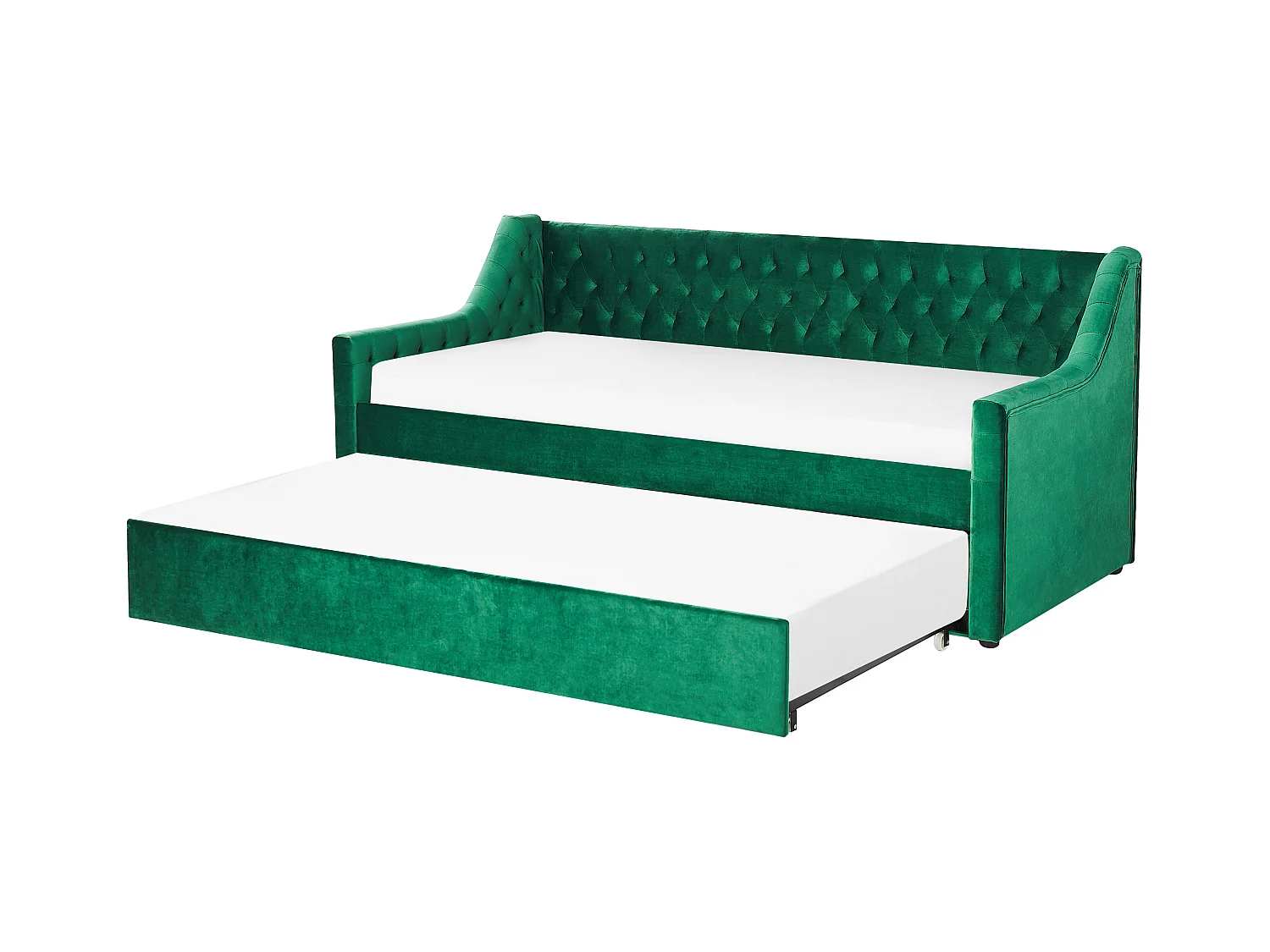 Lit gigogne Velours MONTARGIS 90 x 200 cm Vert émeraude