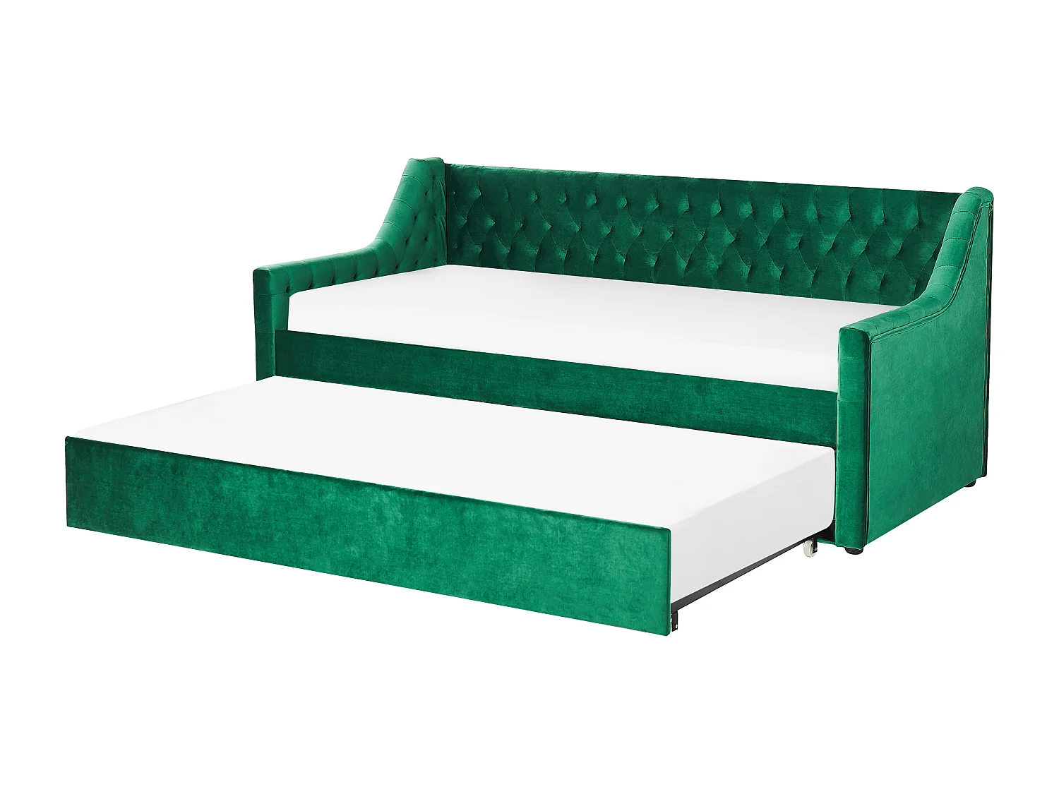 Cama gavetão Veludo MONTARGIS 90 x 200 cm Verde esmeralda