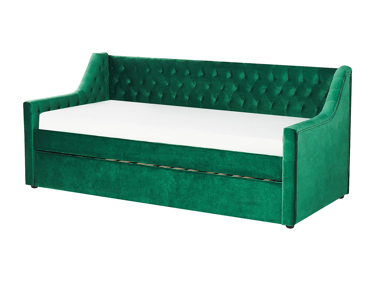 Cama gavetão Veludo MONTARGIS 90 x 200 cm Verde esmeralda