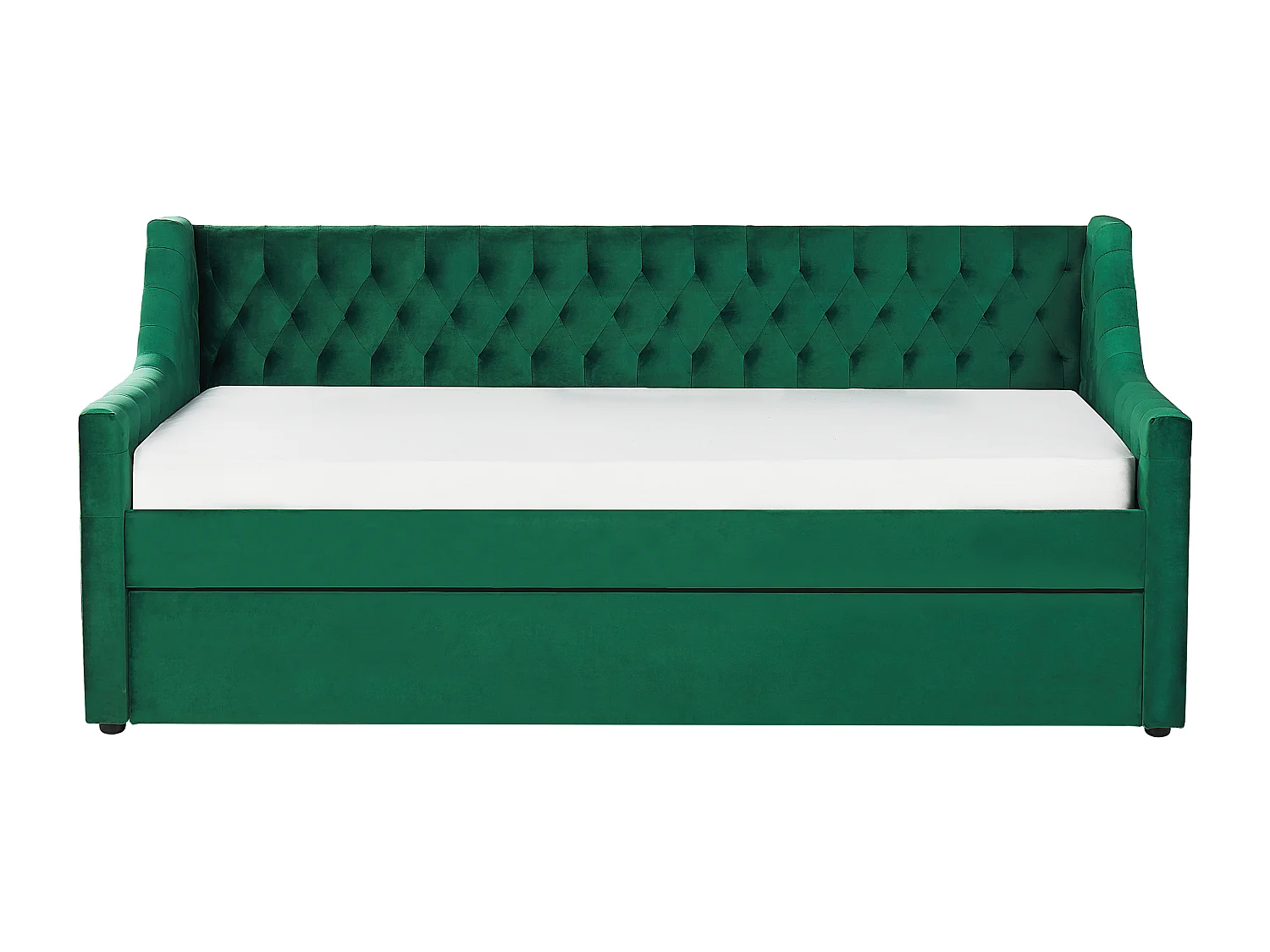 Platzsparendes Tagesbett Samtstoff smaragdgrün 90 x 200 cm Lattenrost Montargis