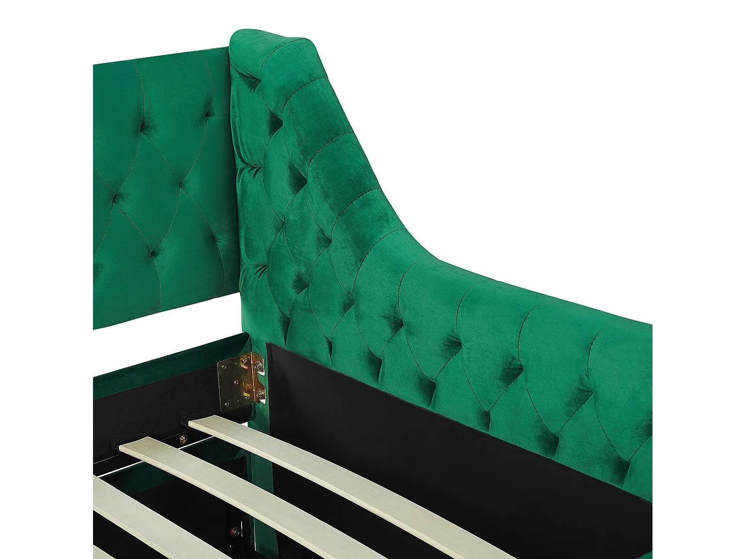 Platzsparendes Tagesbett Samtstoff smaragdgrün 90 x 200 cm Lattenrost Montargis