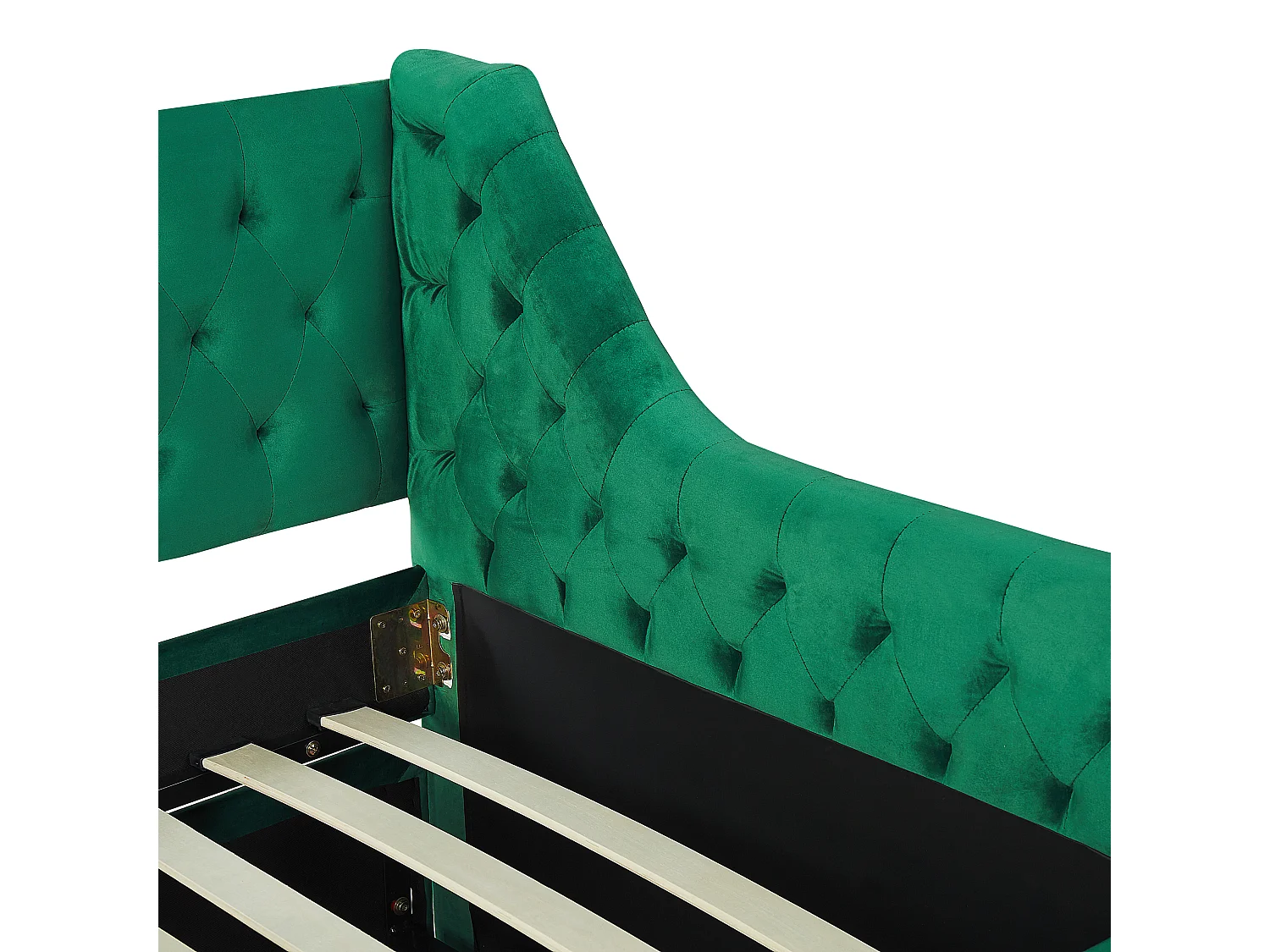 Lit gigogne Velours MONTARGIS 90 x 200 cm Vert émeraude