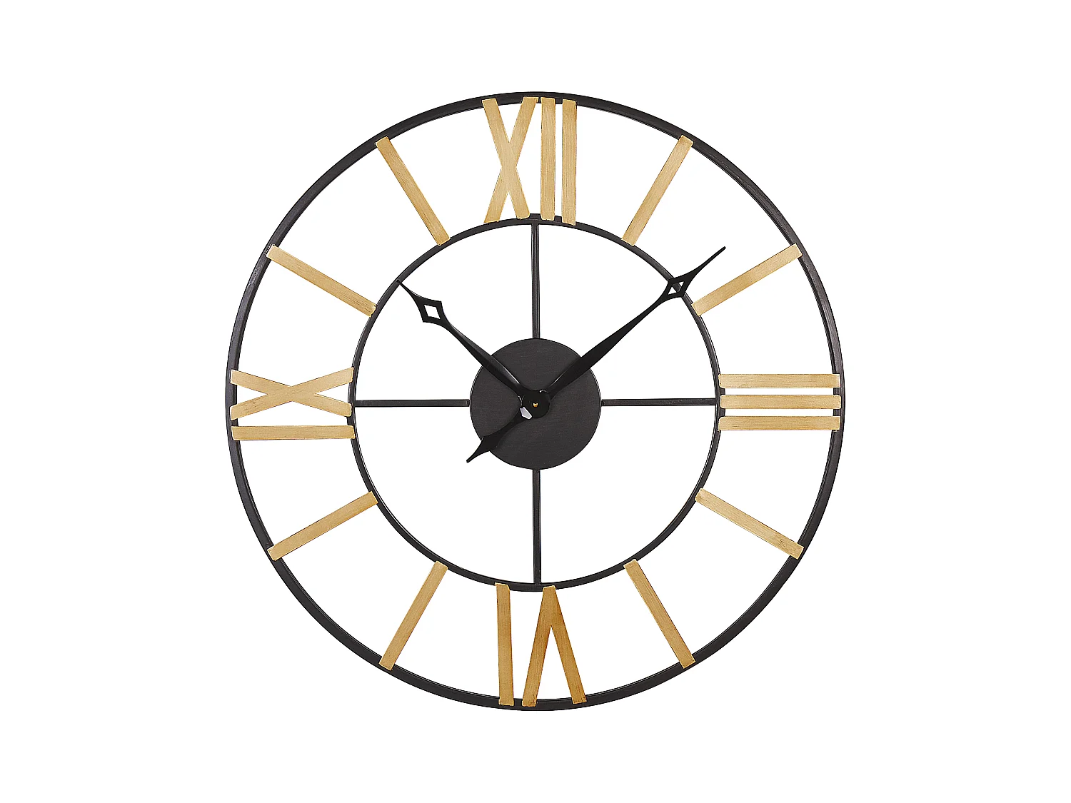 Runde Wanduhr ø 80 cm aus Eisen römische Ziffern schwarz / gold Valsot